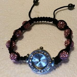 Macrame and disco beads watch